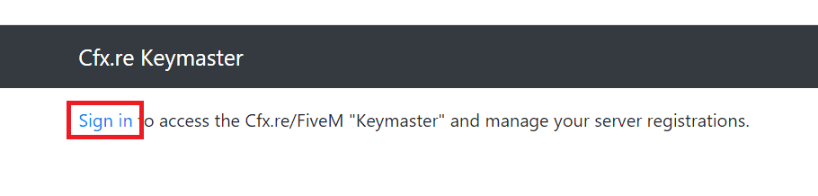 Cfx.re Keymasterにアクセスする
