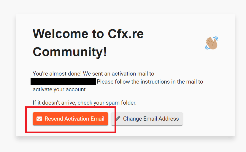 Cfx.reアカウントを有効化する①