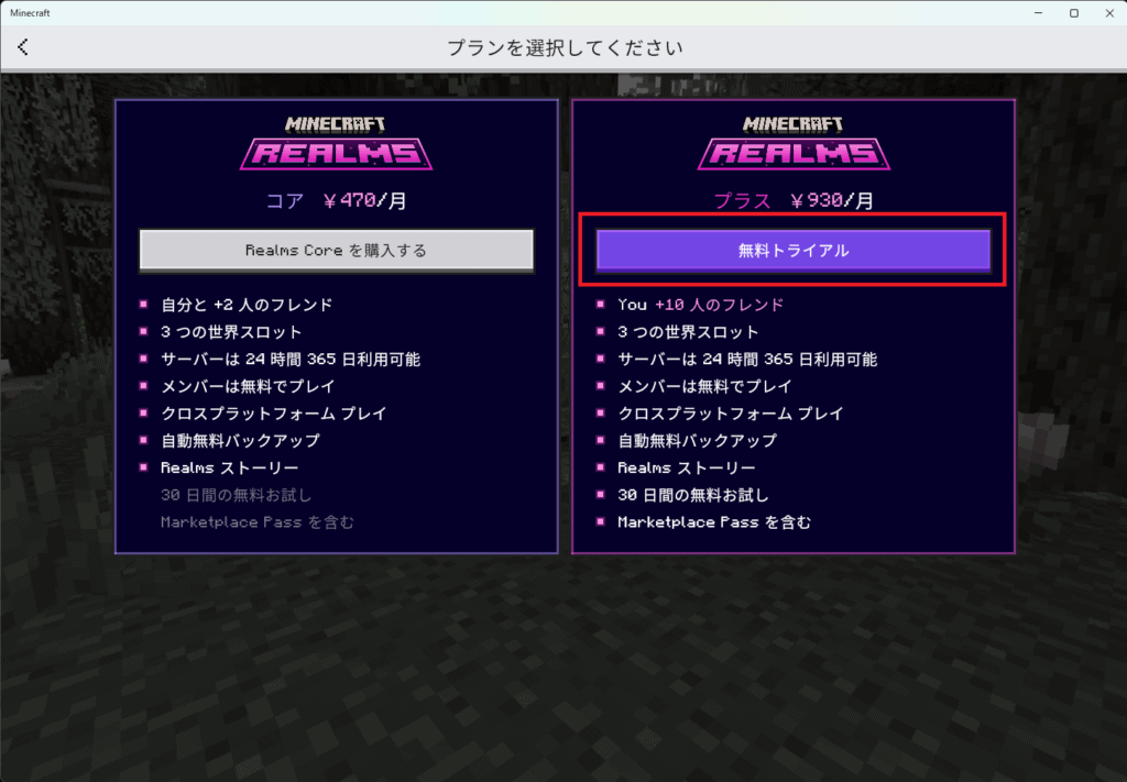 Realmsでマルチプレイする手順④