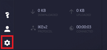 CyberGhostソフトの設定を開く