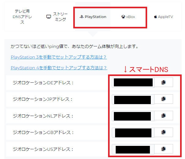 CyberGhostのスマートDNS一覧
