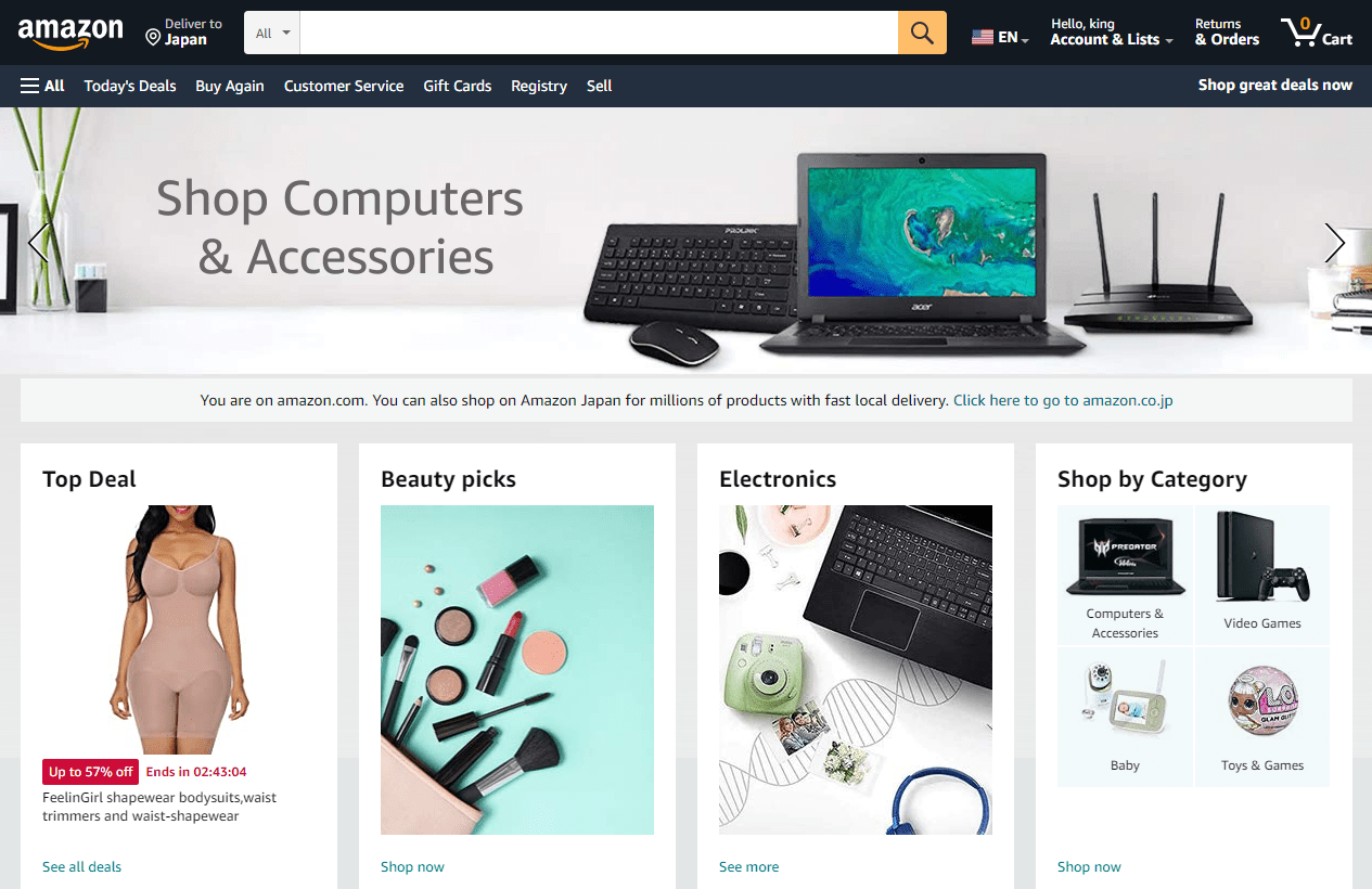 アメリカのAmazon登録完了