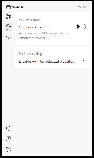 NordVPNのChrome拡張機能の設定