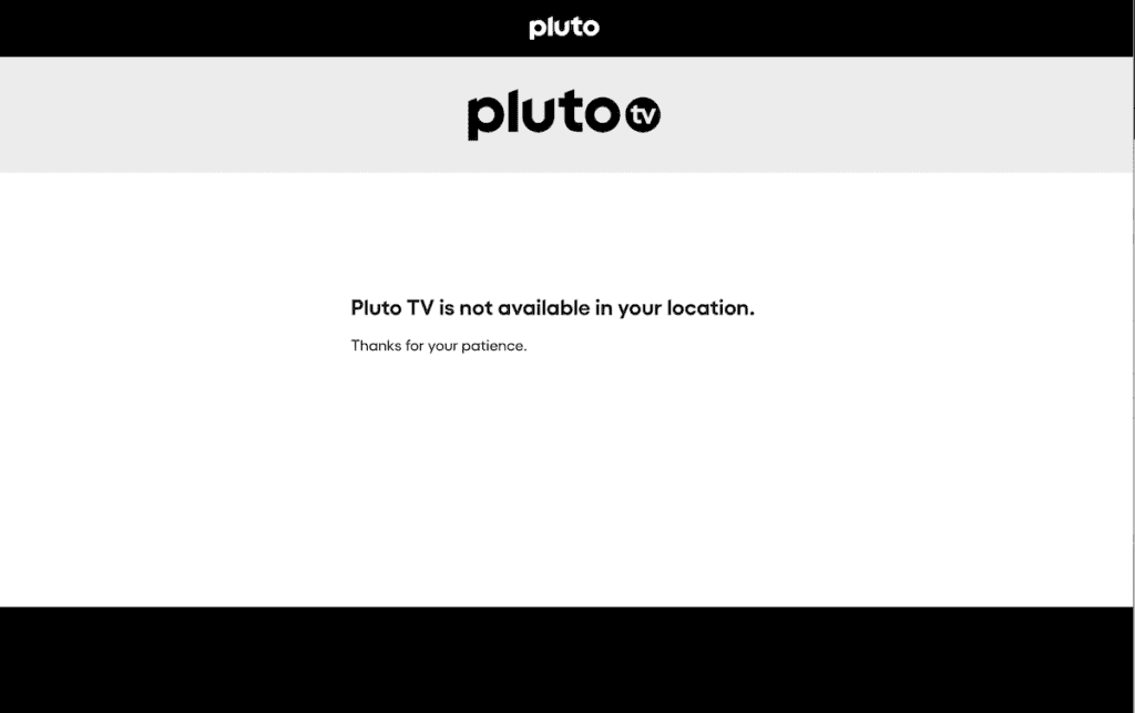 Pluto TV ブロックされる画面