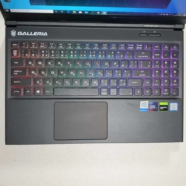 GALLERIA GCR1650GF7のキーボード
