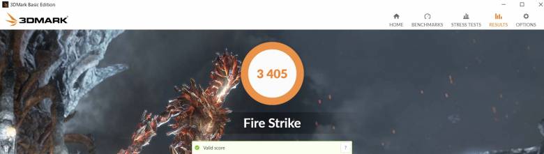 ASUS VivoBook S15 S533EAの3DMARK Fire Strikeスコア