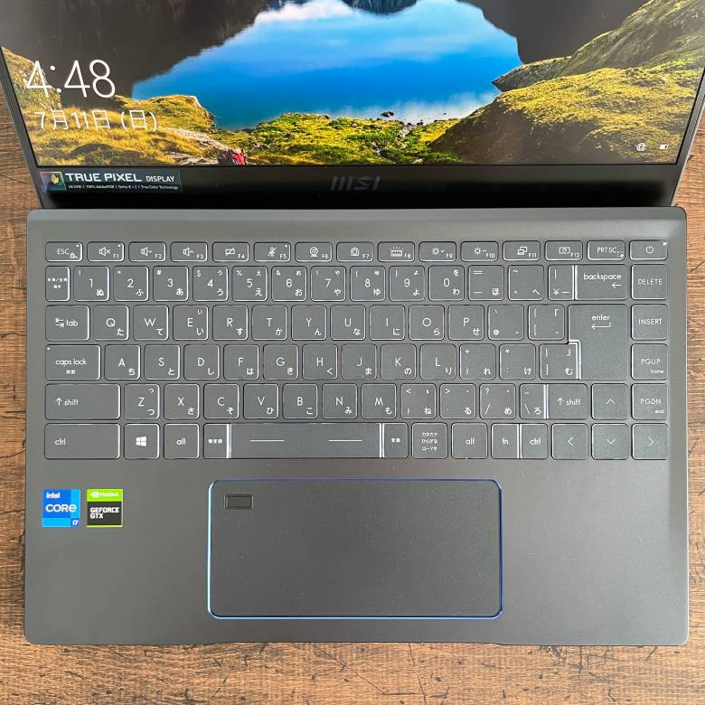 MSI Prestige 14 A11のキーボード