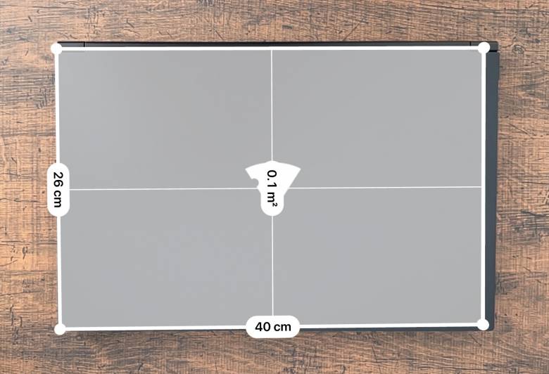 mouse K7のサイズは396.9 x 264.5 x 23.9mm