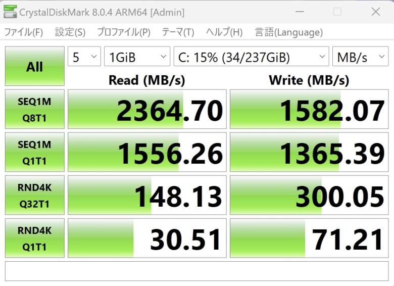 Surface Pro 9のSSD転送速度