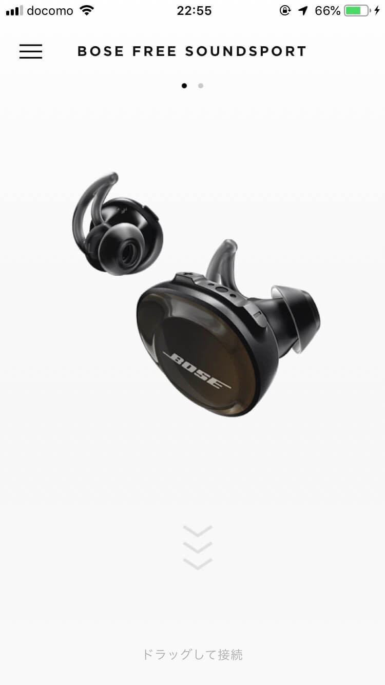 Bose SoundSport Free wireless headphones接続画面