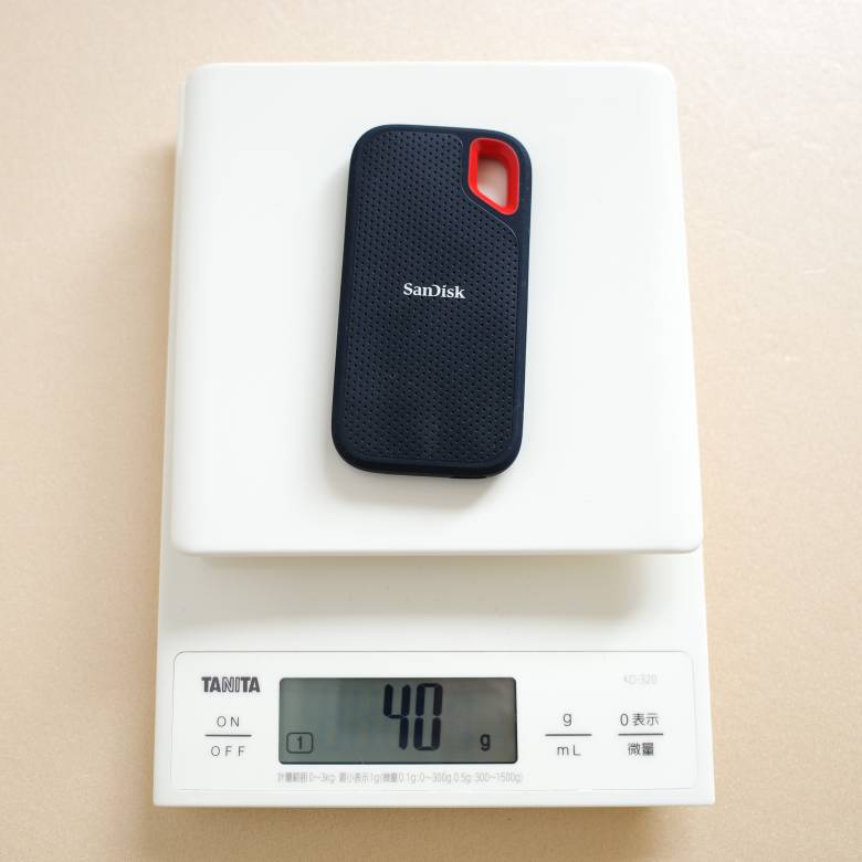 SanDisk PortableSSDの重量