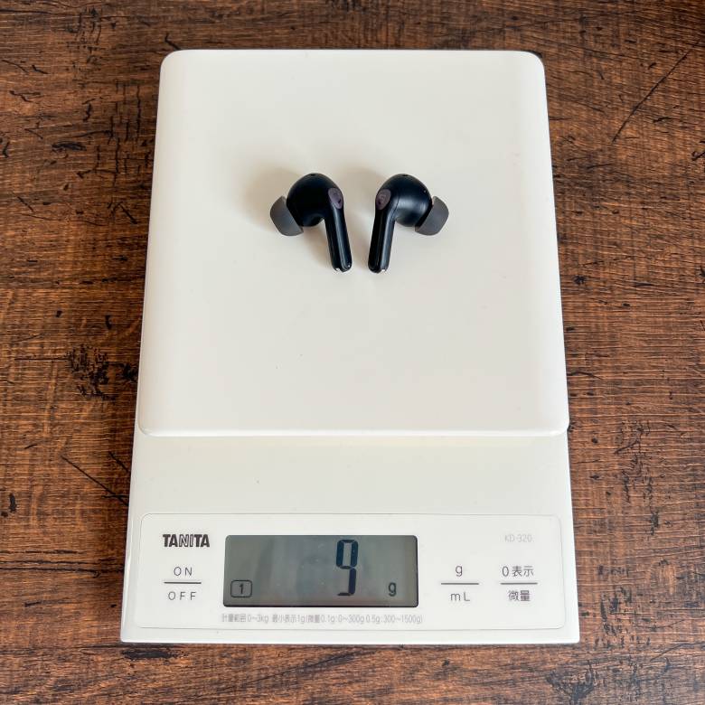 SOUNDPEATS Air3 Proのイヤホン重量は約9g