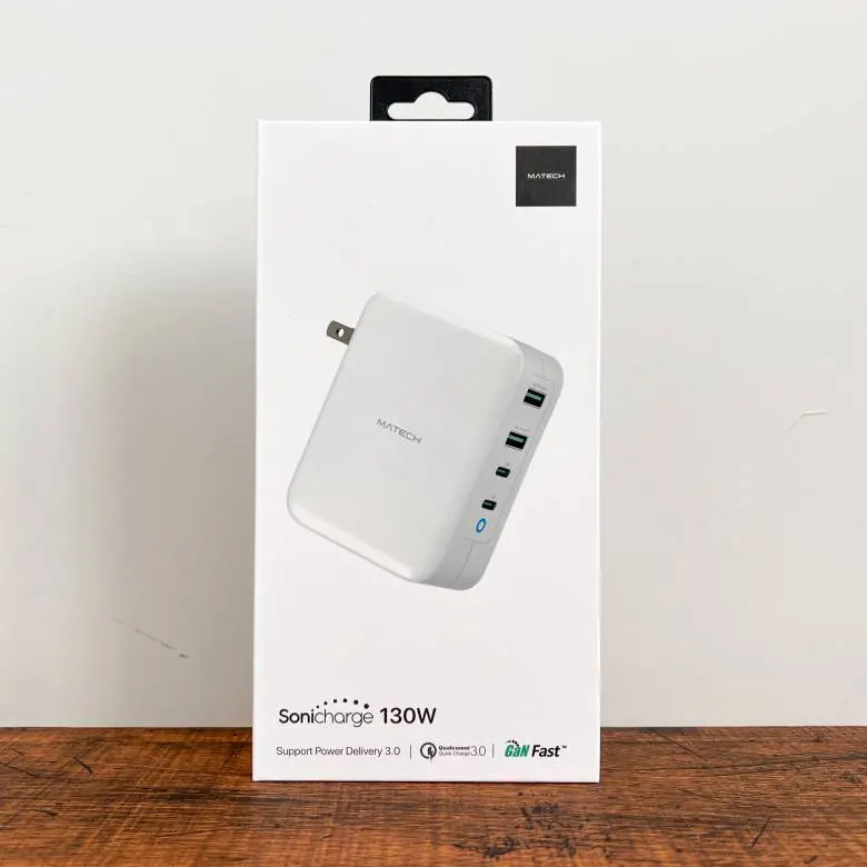 MATECH Sonicharge 130Wをレビュー！スマホからノートPCまで最大4