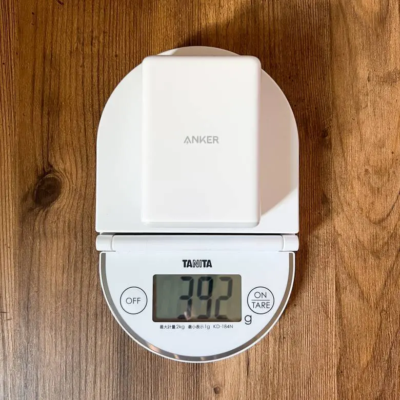 Anker 547 Chargerの重量は単体で約392g