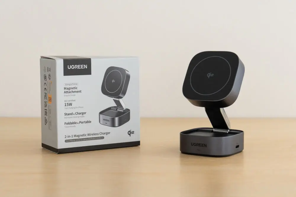 UGREEN Qi2 2in1ワイヤレス充電器をレビュー！折りたたみ機構を採用