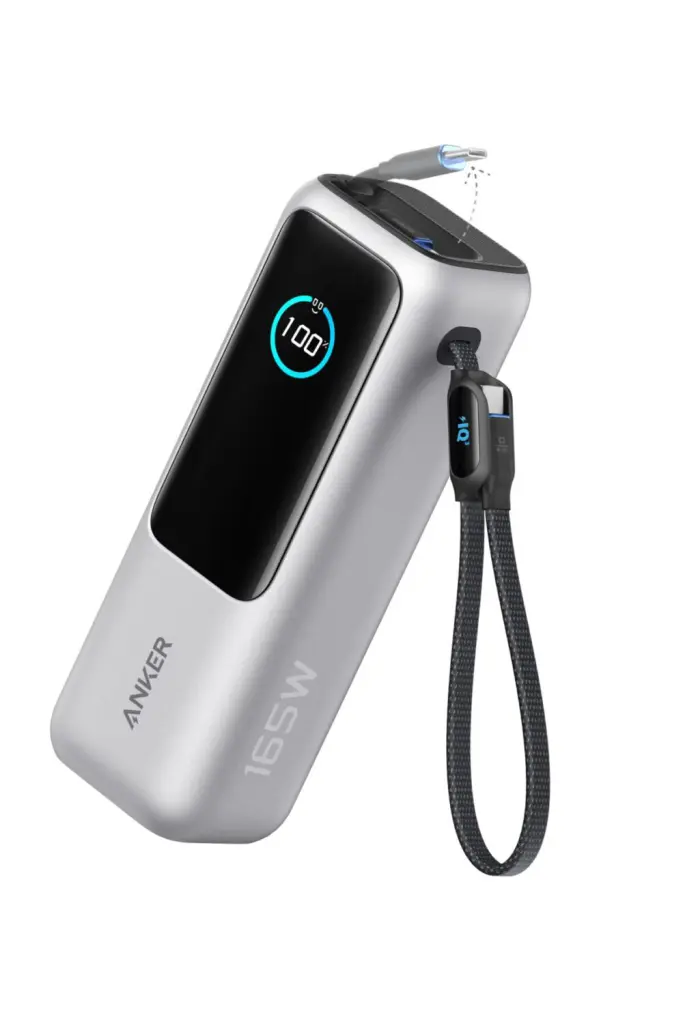 Anker Power Bank (25000mAh, Built-In & 巻取り式USB-Cケーブル)を
