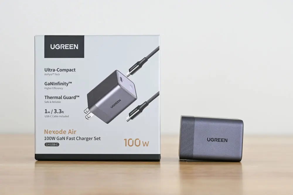 UGREEN Nexode Air 100W急速充電器をレビュー！100Wケーブル付属で超